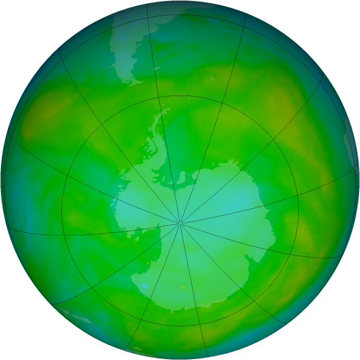 Antarctic ozone map for 02 January 1983